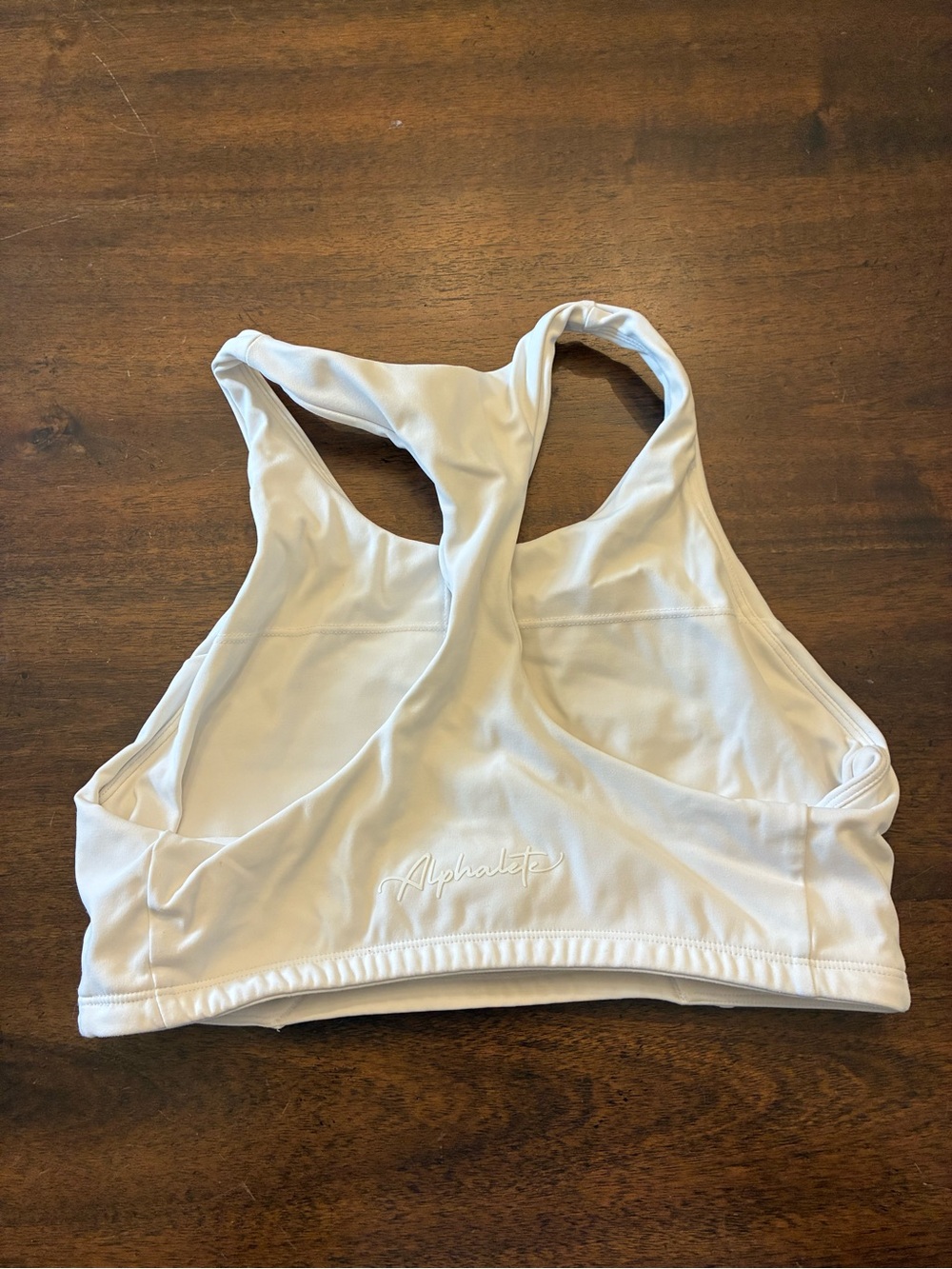 Alphalete Sports Bra Top Women’s Medium White Cut Out High Neck - Picture 2 of 3